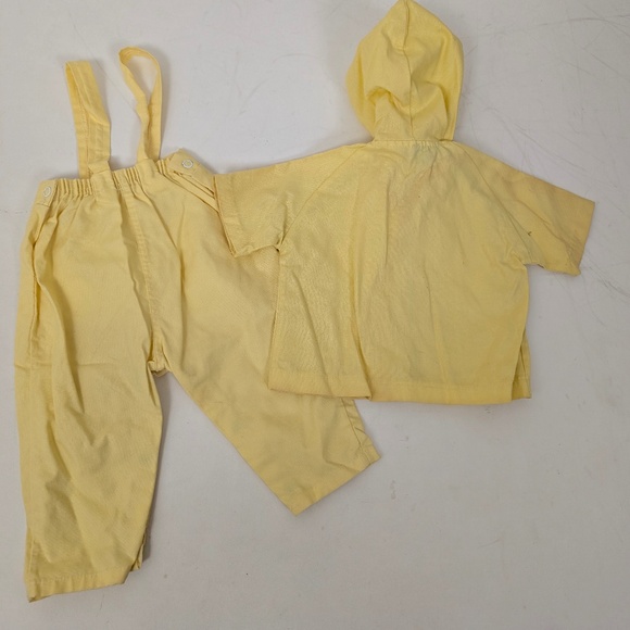 Free with Purchase - 70's Yellow Overalls & Jacket Set Jumpsuit Matching 2 Piece - Picture 6 of 8